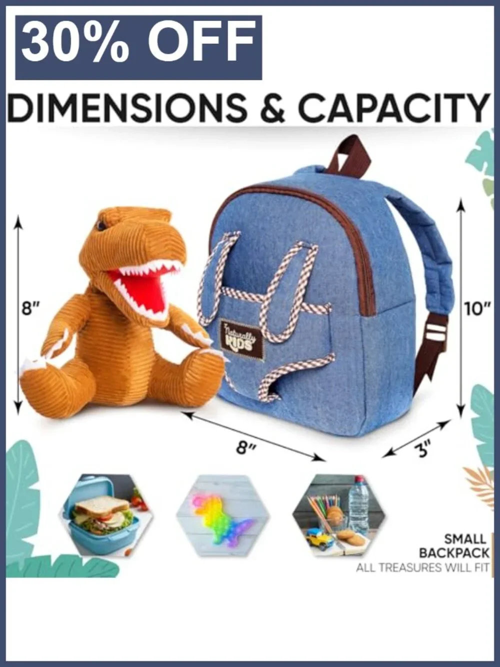 Kids Toddler Backpack with Removable Plush T-Rex Dinosaur Toy, Machine
